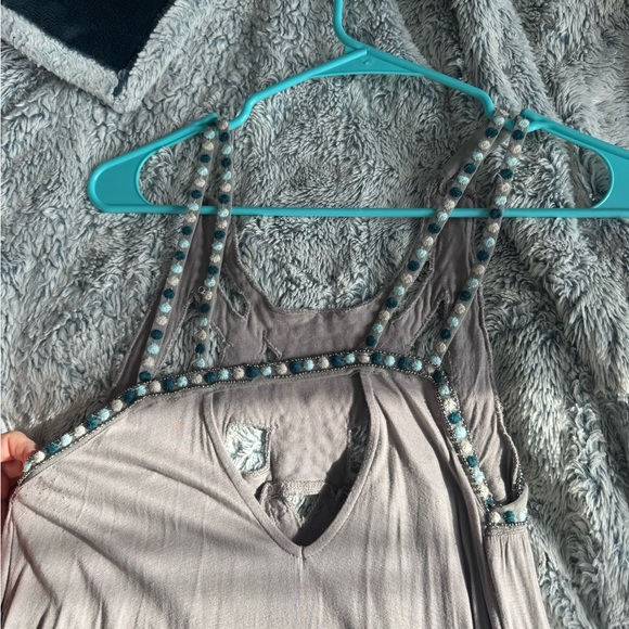 Free People Beaded Backless Dress in Gray - Picture 3 of 4
